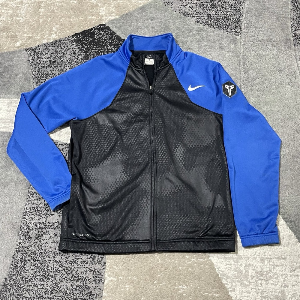 Nike Kobe Bryant Jacket Men Large Blue Black Mamba Zip Snakeskin NBA Therma Fit